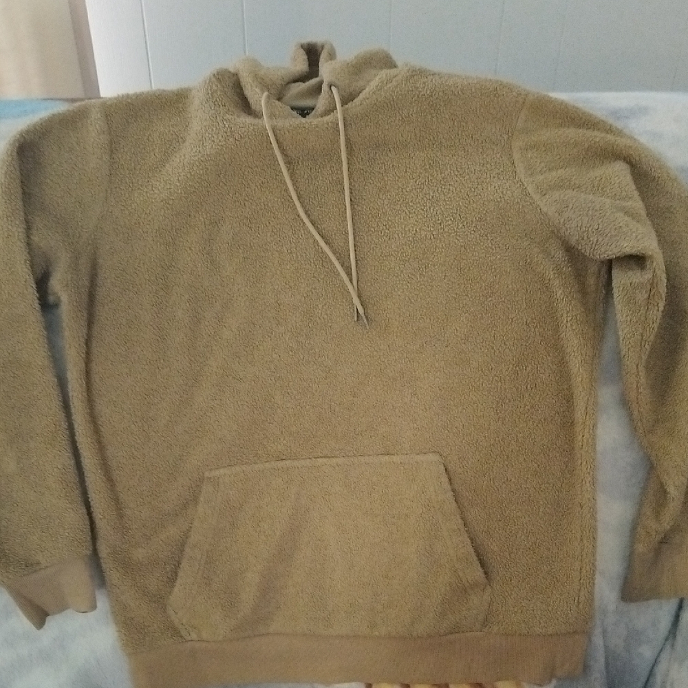 No Boundaries Tan Sherpa Pullover